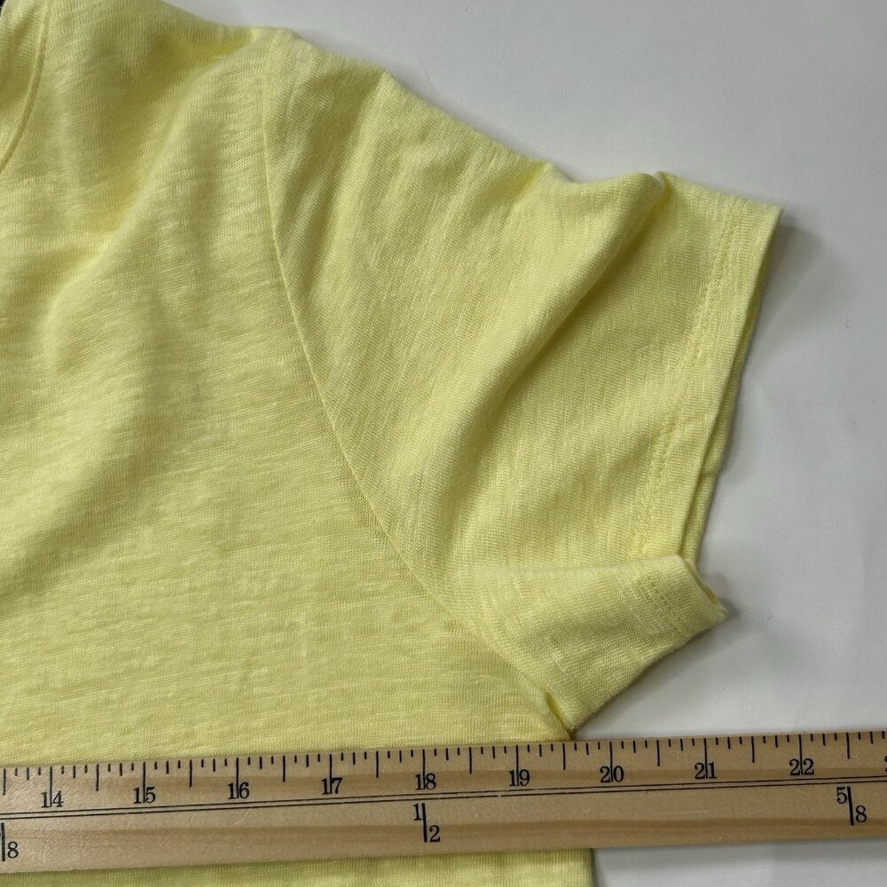 Eileen Fisher Women's XS Organic Linen Jersey Crew Neck Tee Yellow - Picture 6 of 7